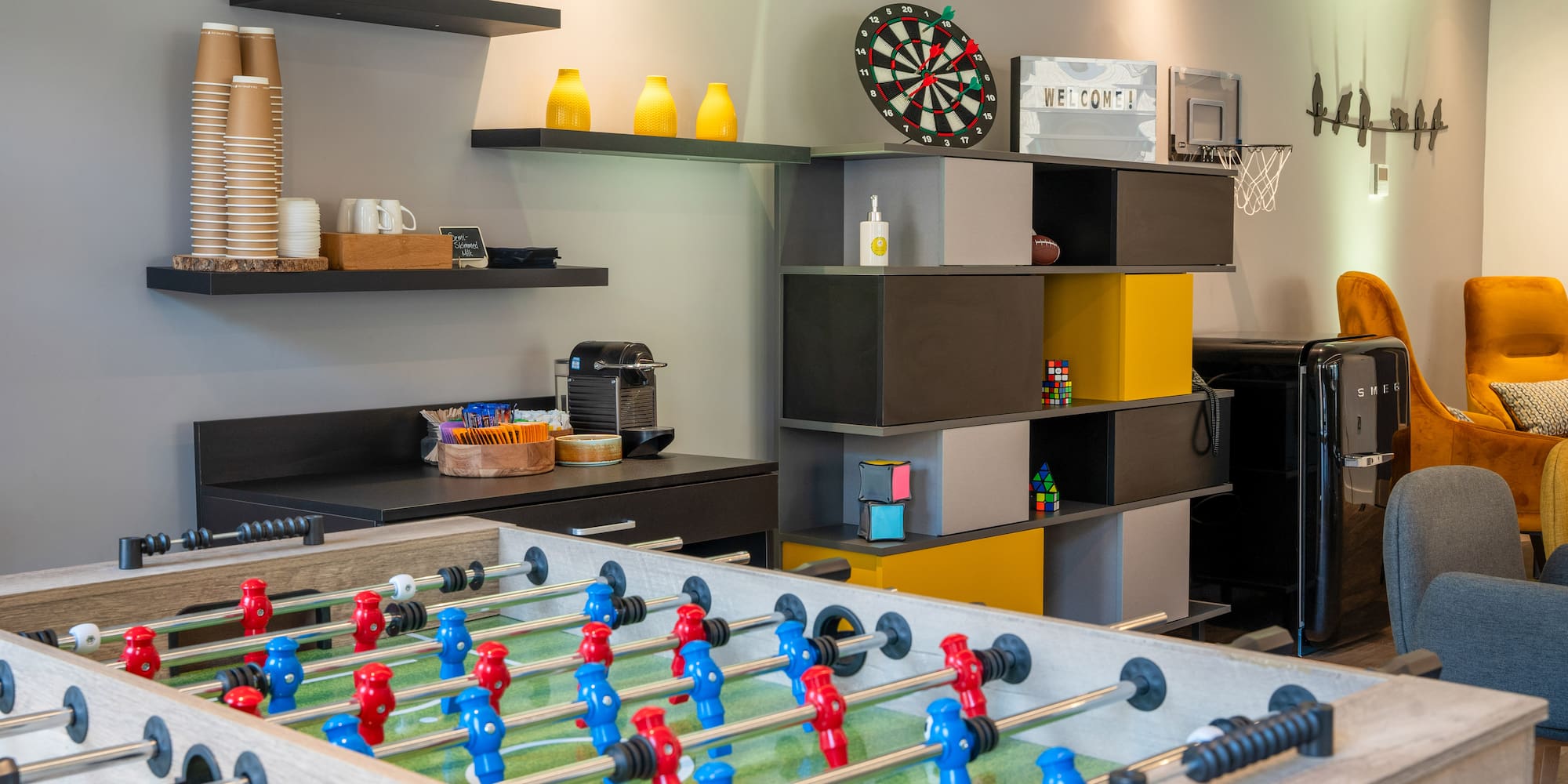 a game table in a room