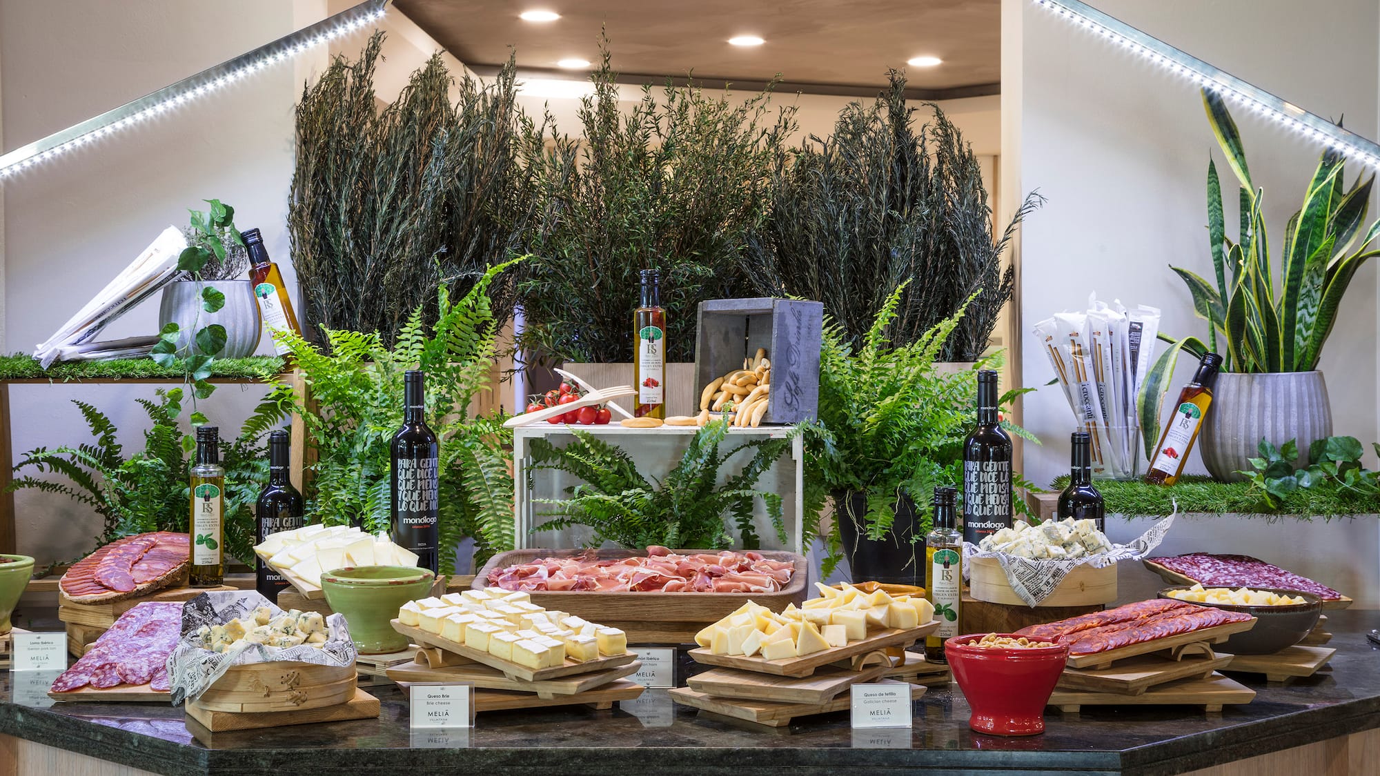 a table with food on it