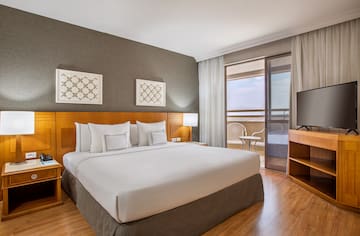 a bed in a room