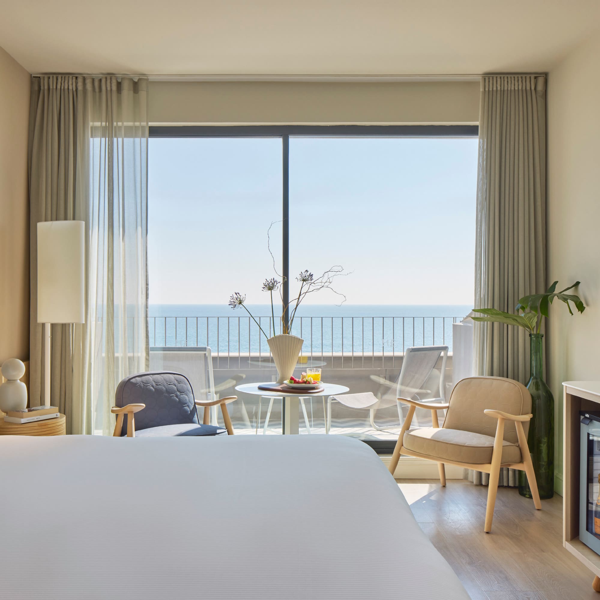 a room with a television and a bed