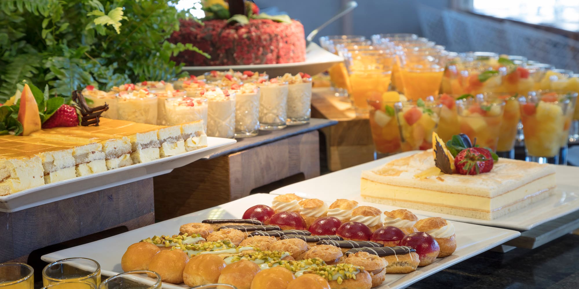 a table with food on it