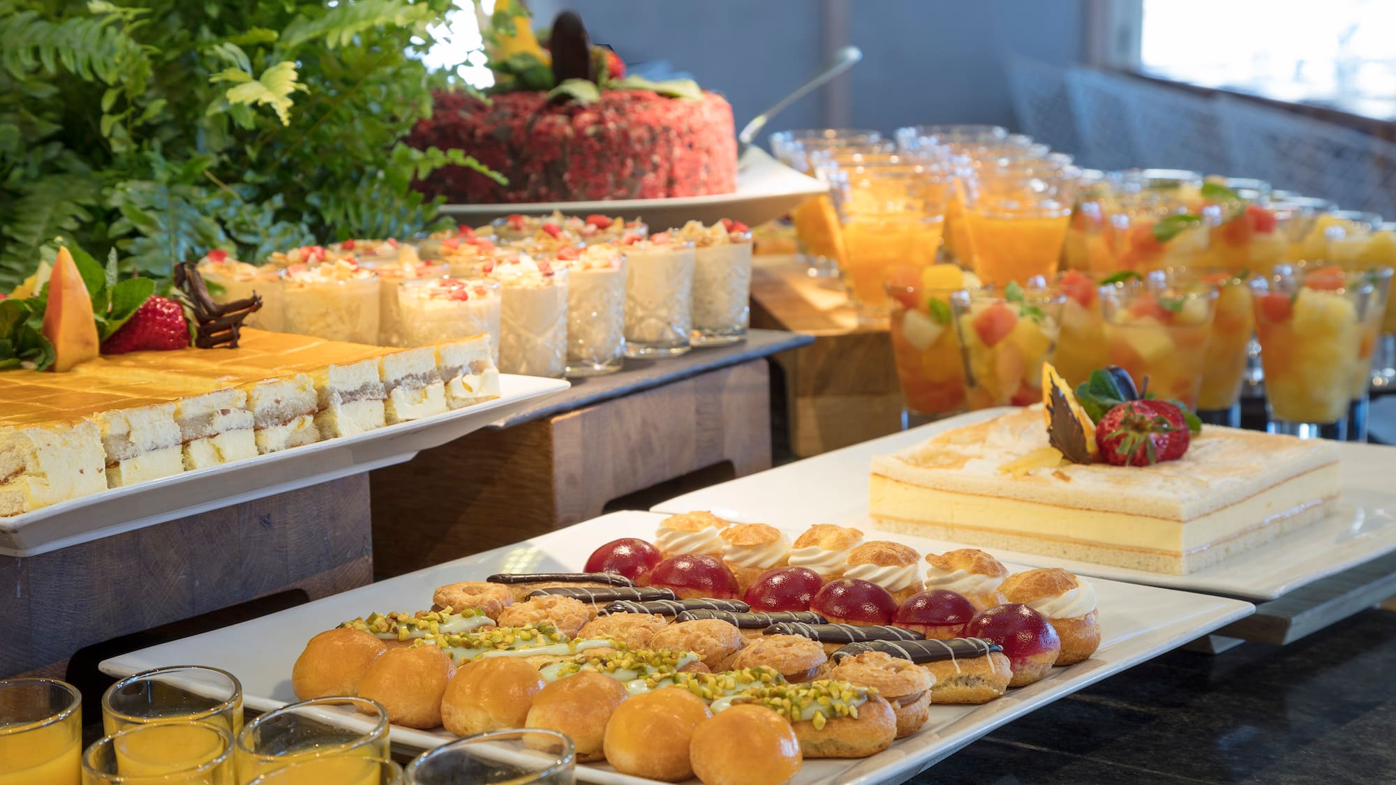 a table with food on it