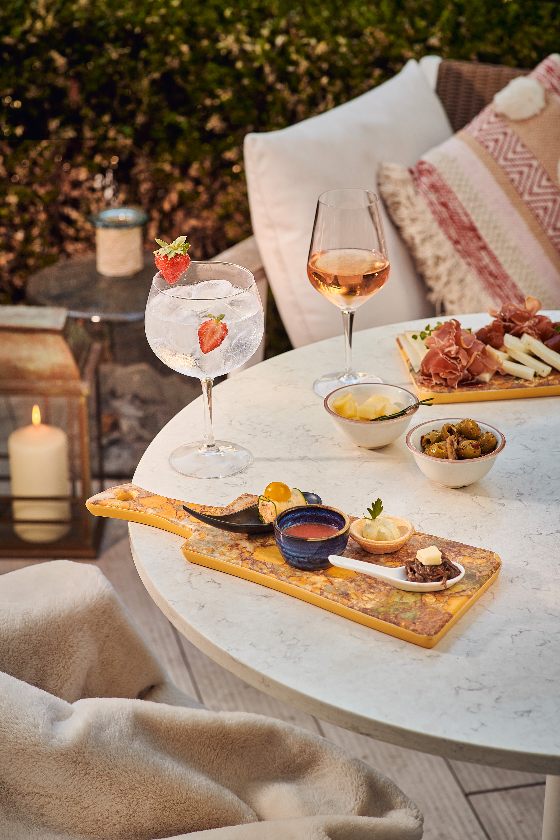 a table with food on it