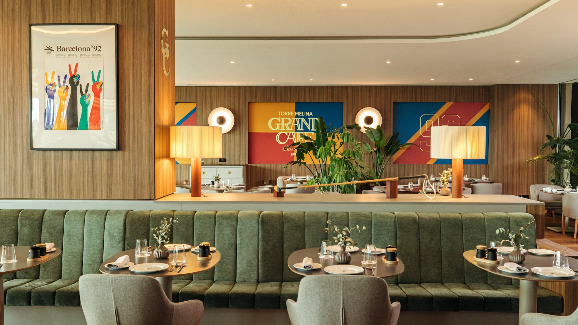 a restaurant with tables and chairs