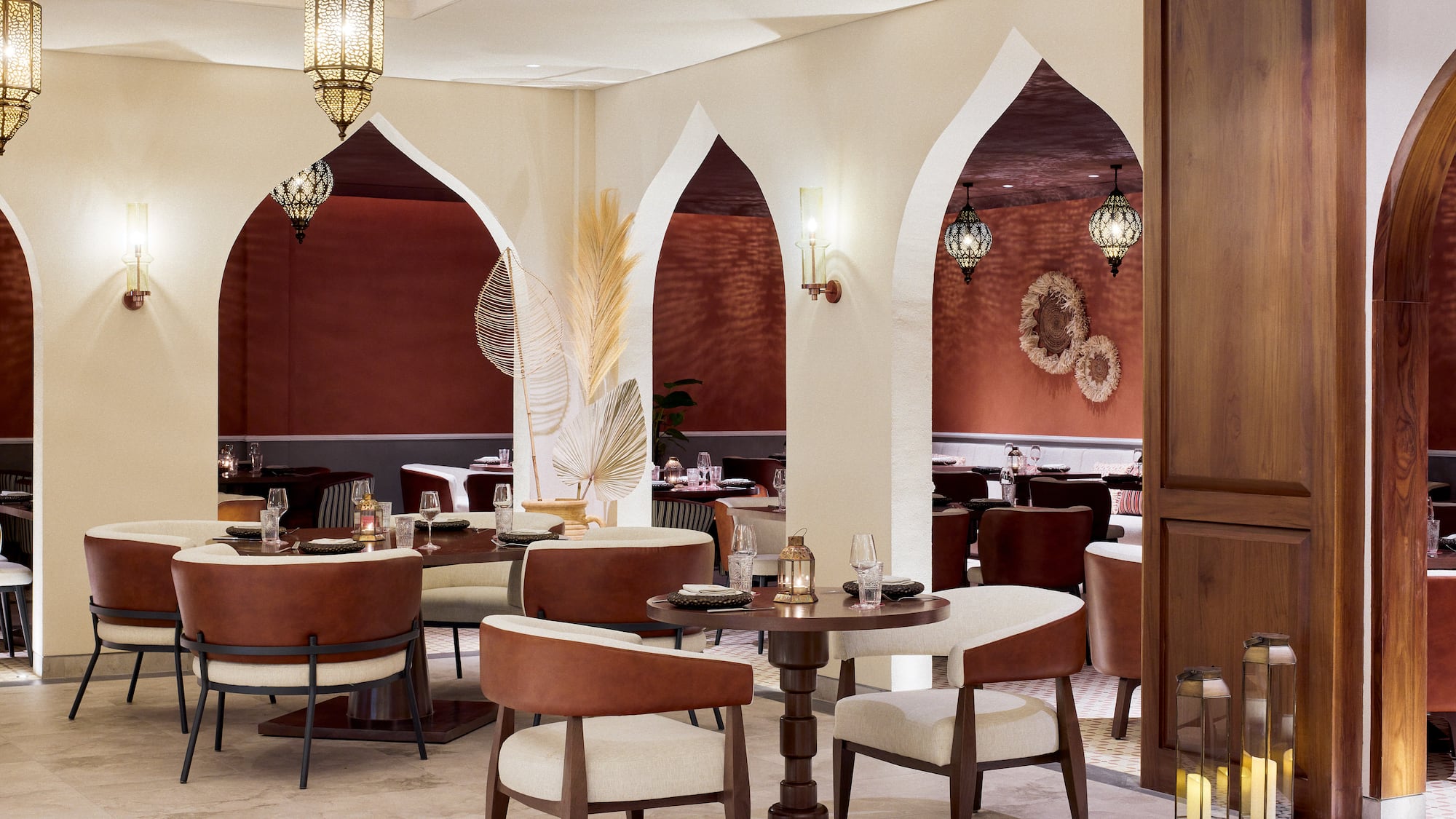 a restaurant with tables and chairs