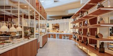 a room with shelves and shelves in it