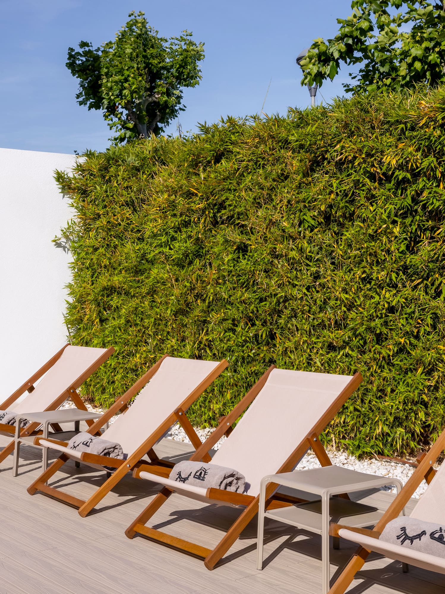 a group of chairs on a patio