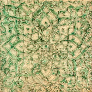 a green and white tile