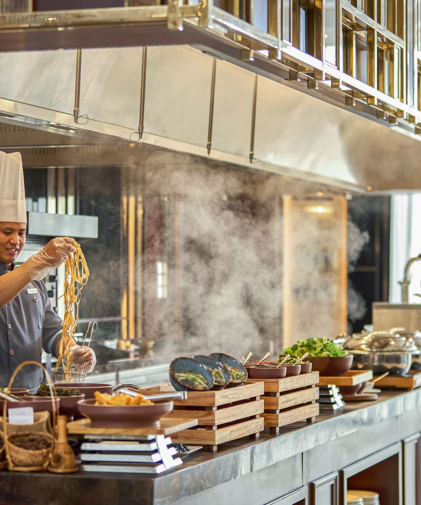 a chef cooking in a kitchen