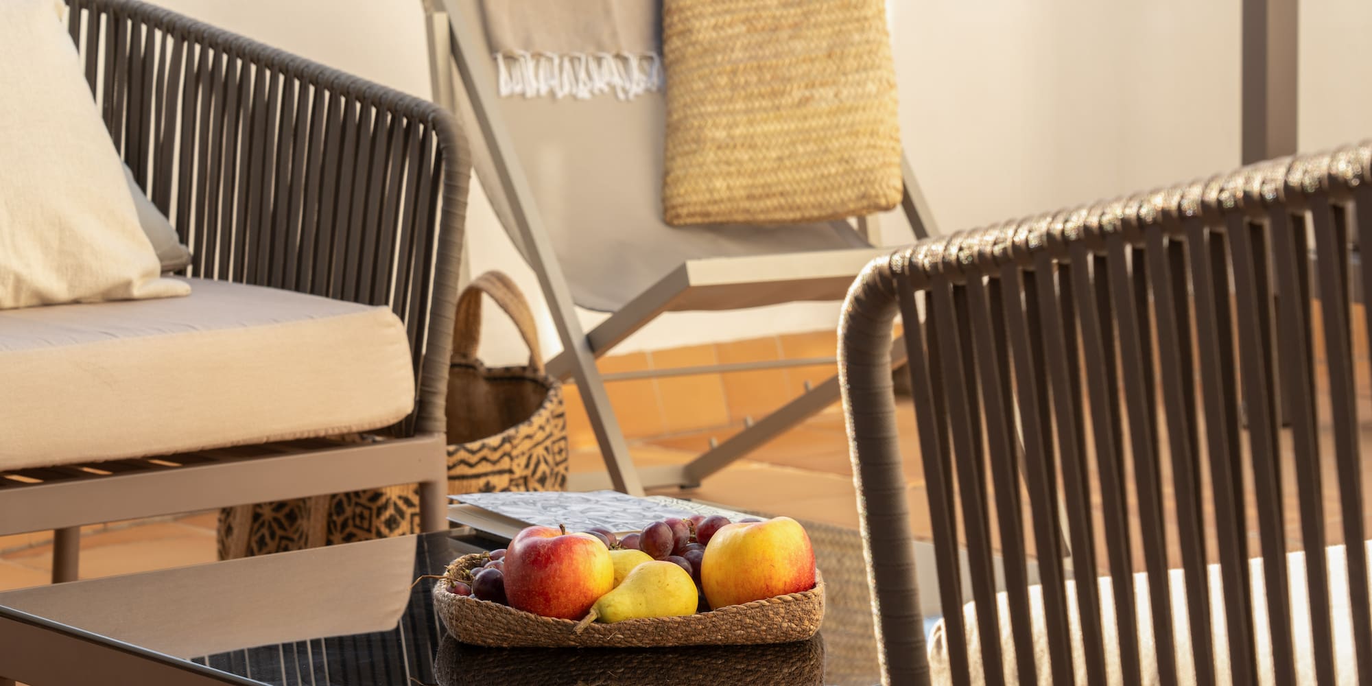 a basket of fruit on a table