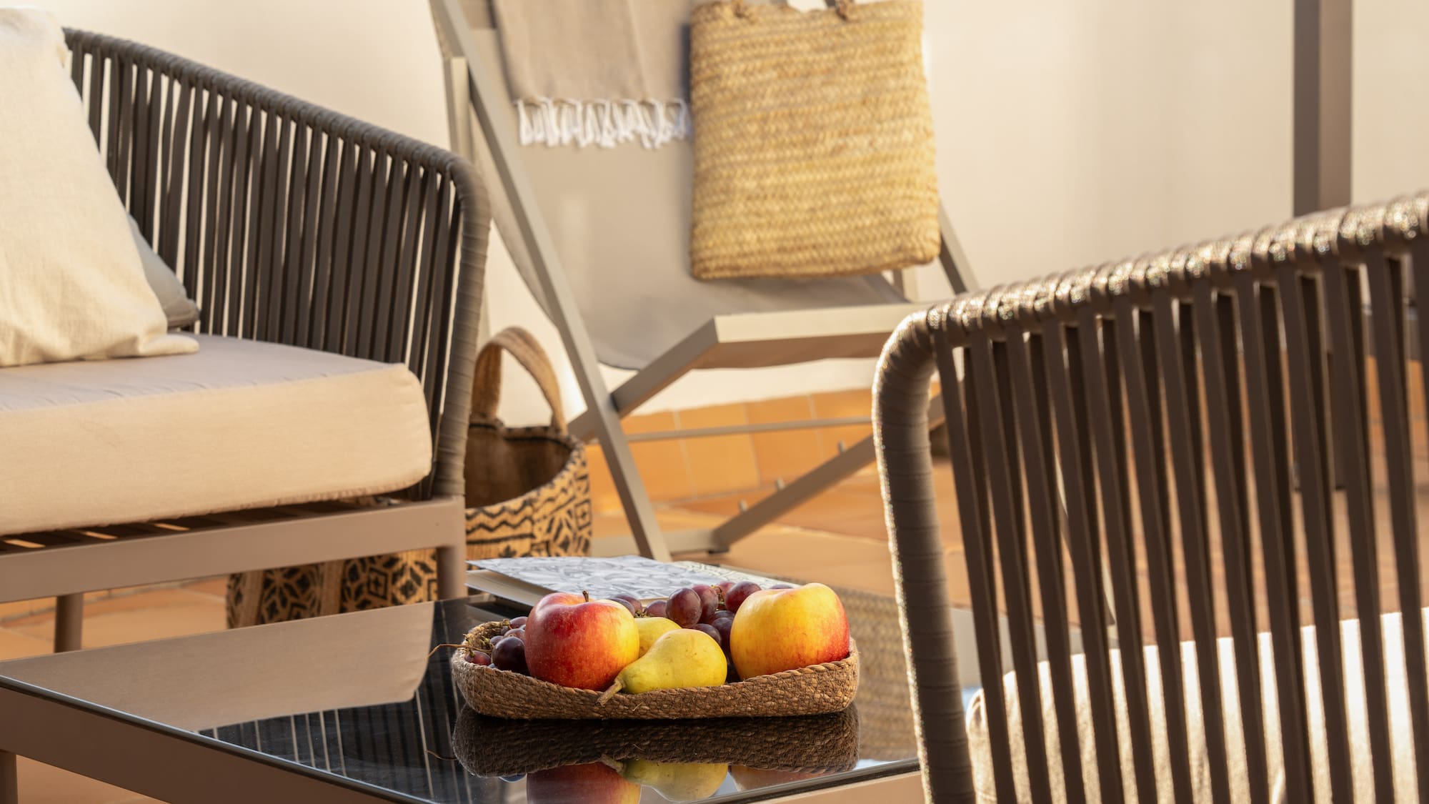 a basket of fruit on a table