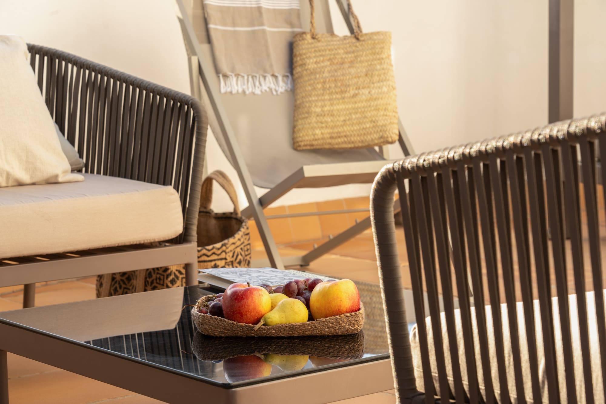 a basket of fruit on a table
