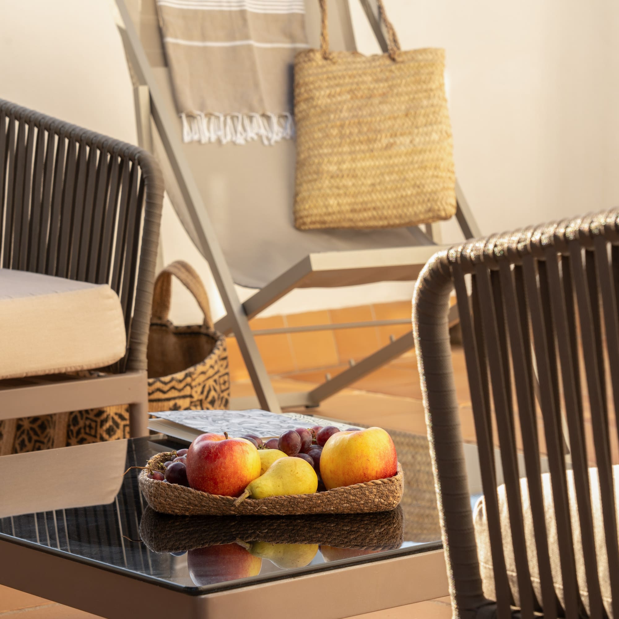 a basket of fruit on a table