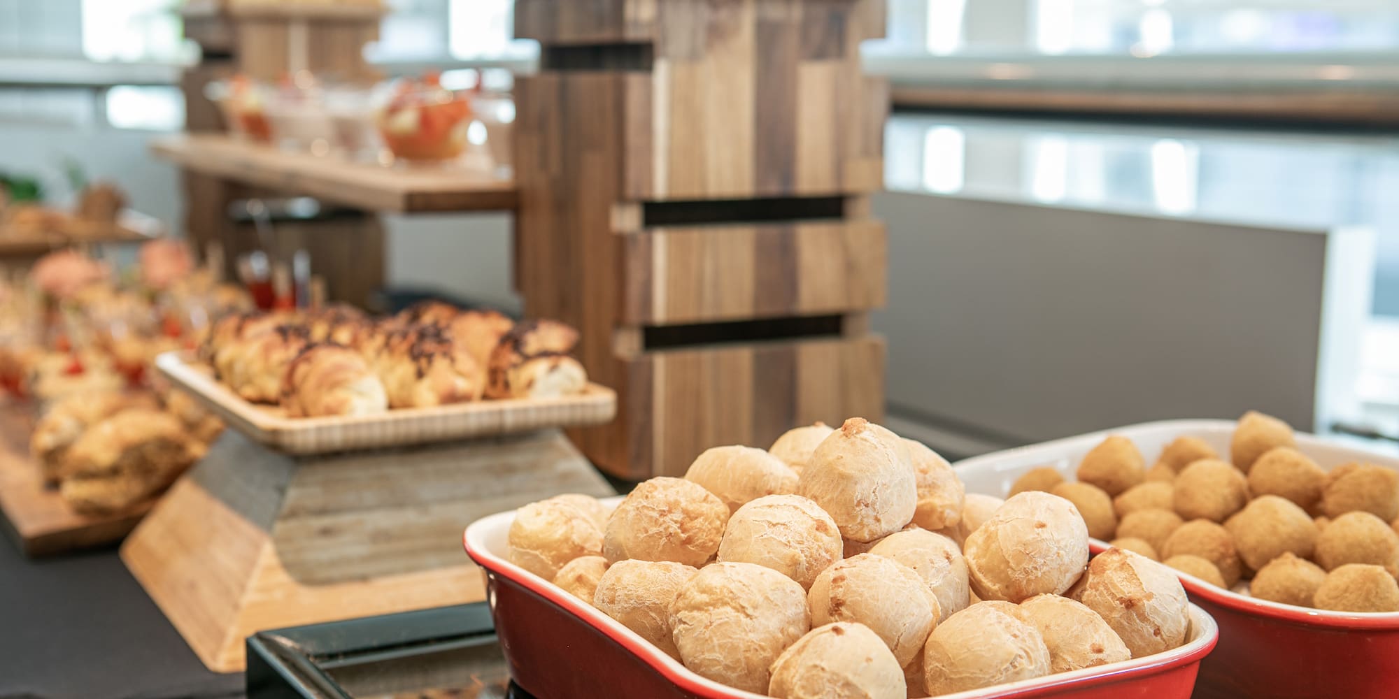 a trays of food on a table