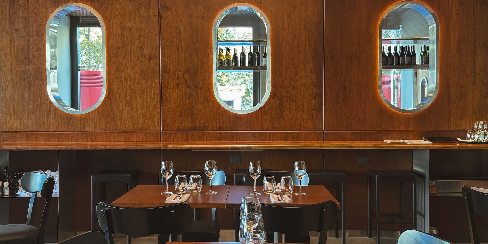 a restaurant with tables and chairs