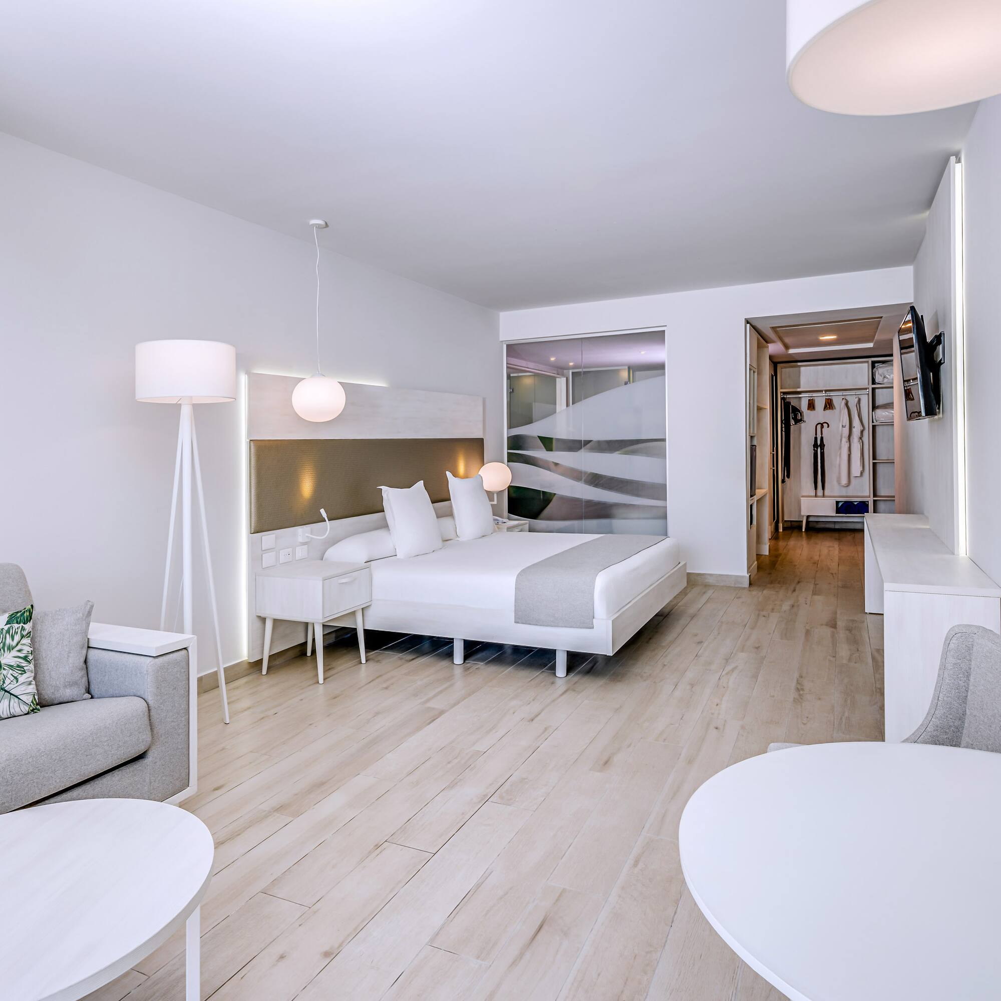 a room with a bed and a couch