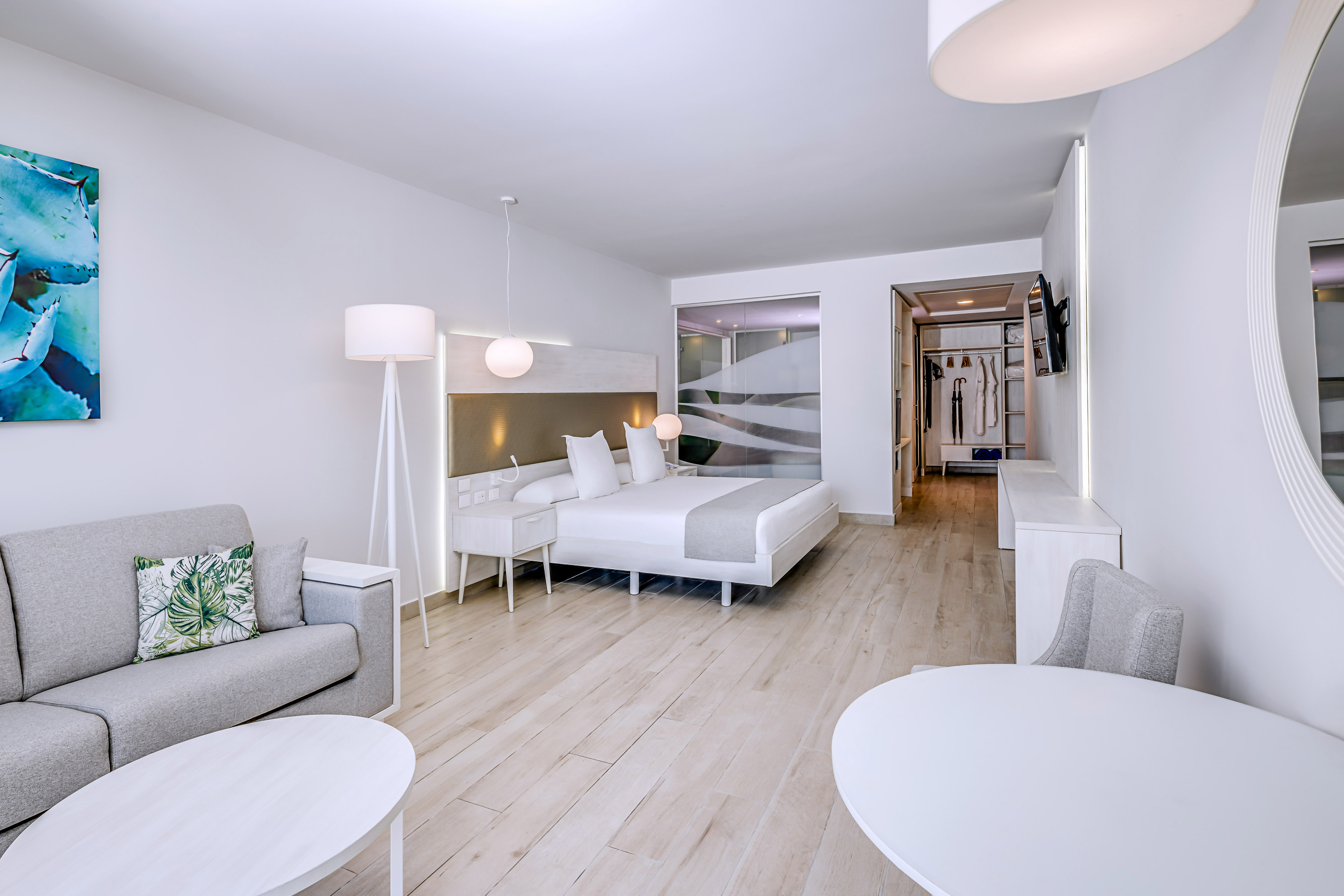 a room with a bed and a couch