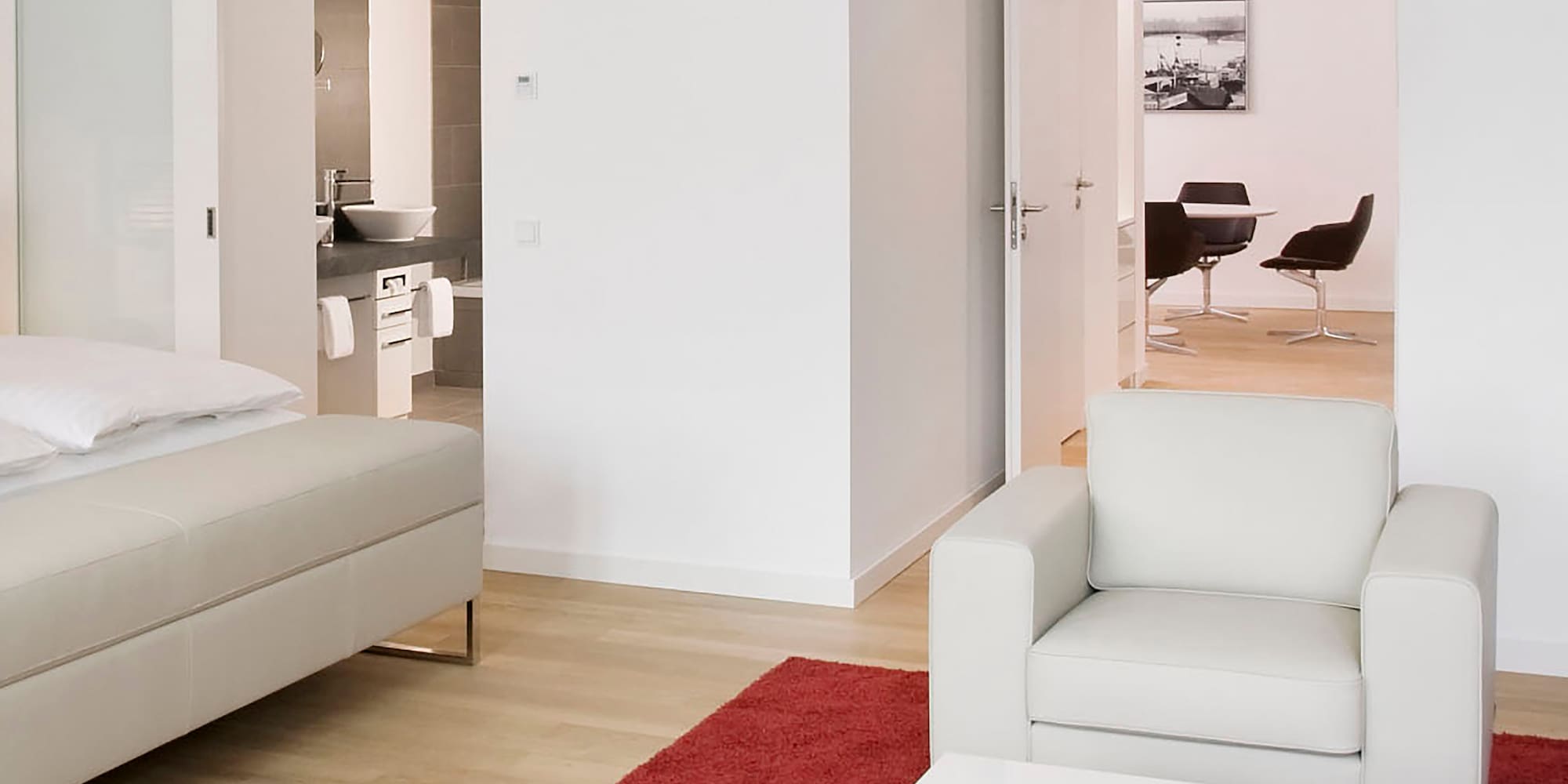 a room with a bed and a couch