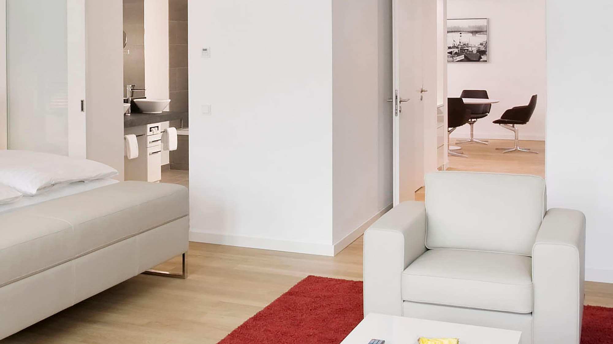 a room with a bed and a couch