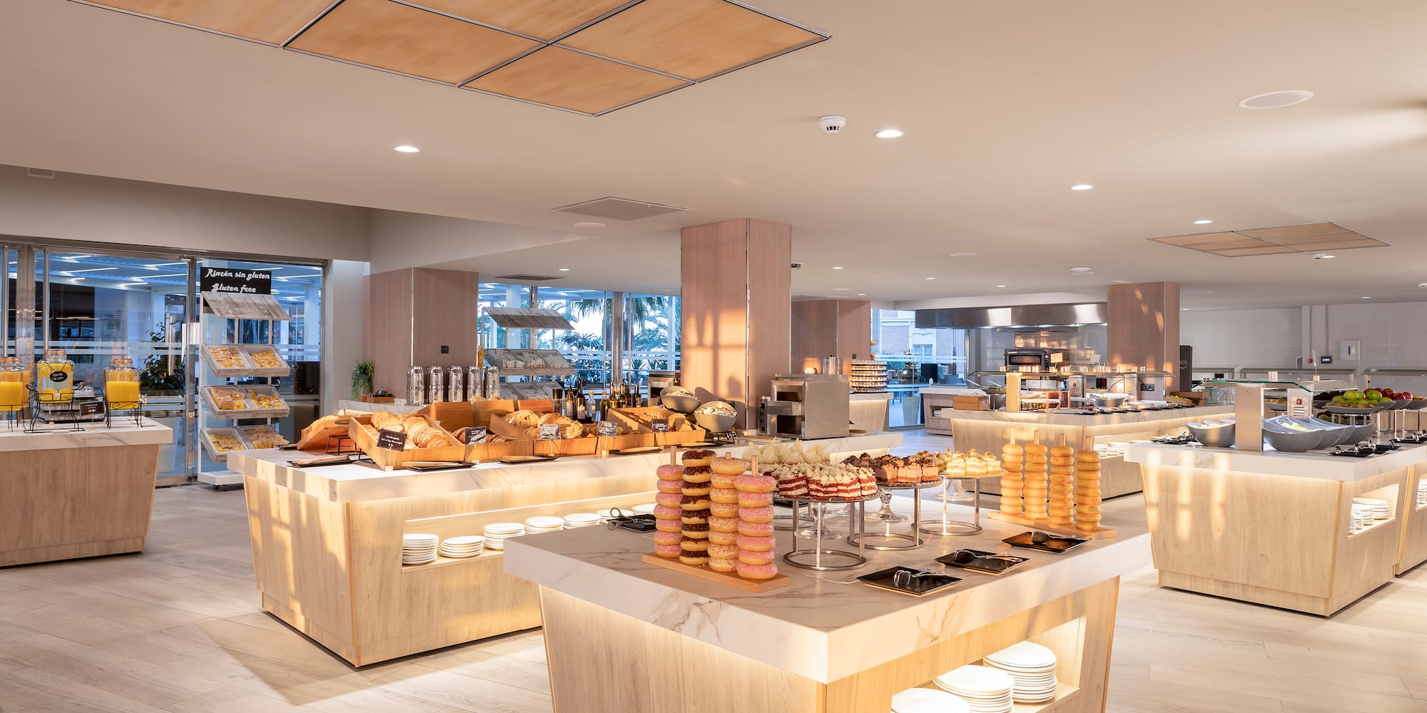 a food buffet in a restaurant