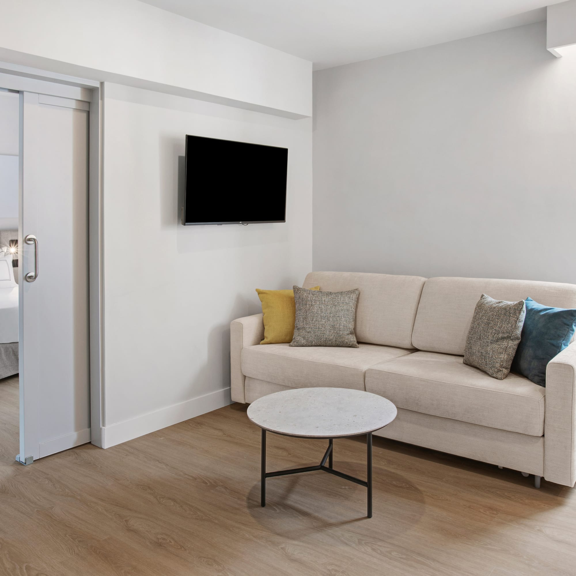 a couch and a table in a room