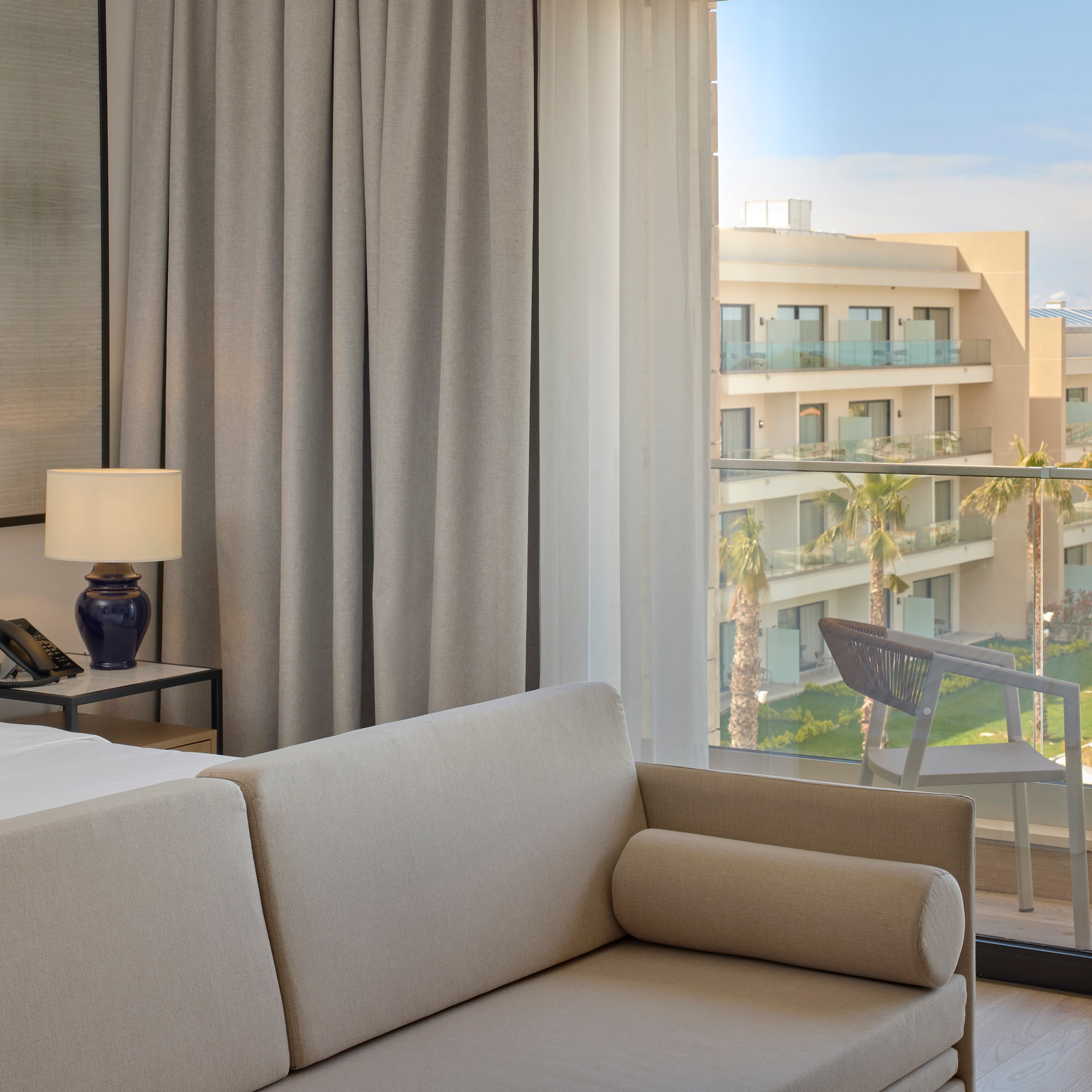 a room with a couch and a window