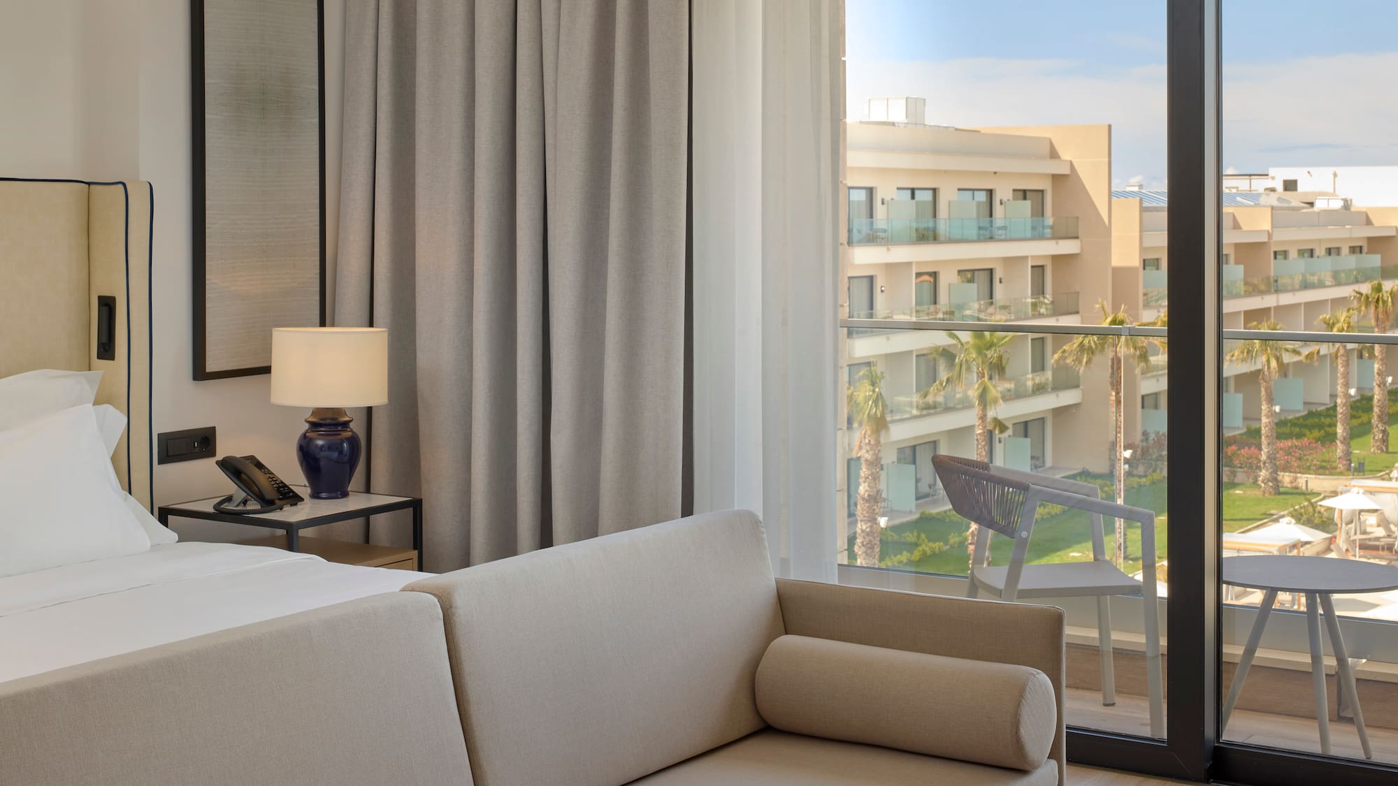 a room with a couch and a window