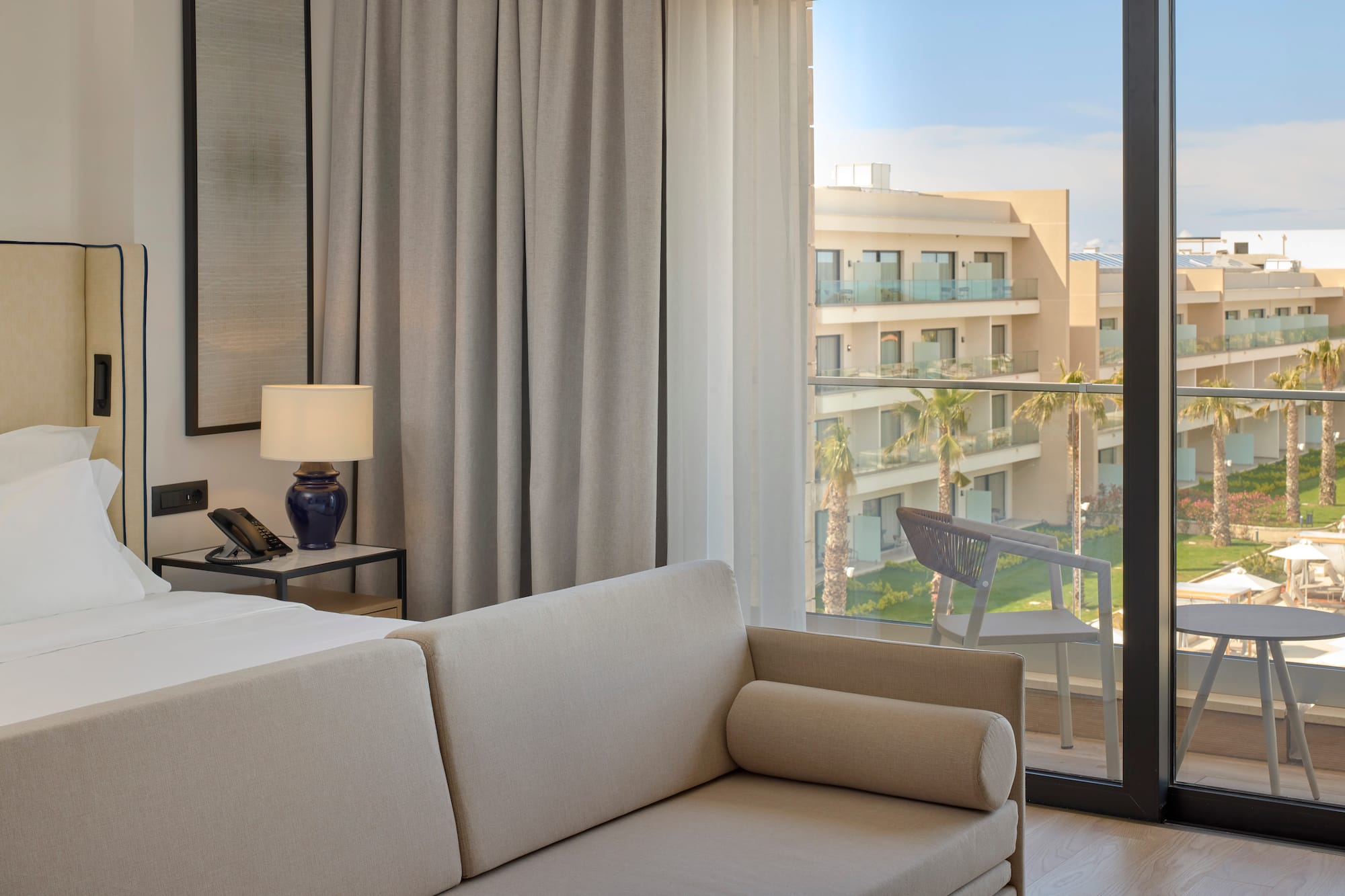 a room with a couch and a window