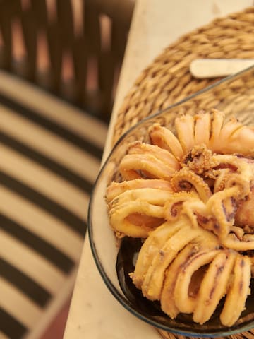 a bowl of food on a table