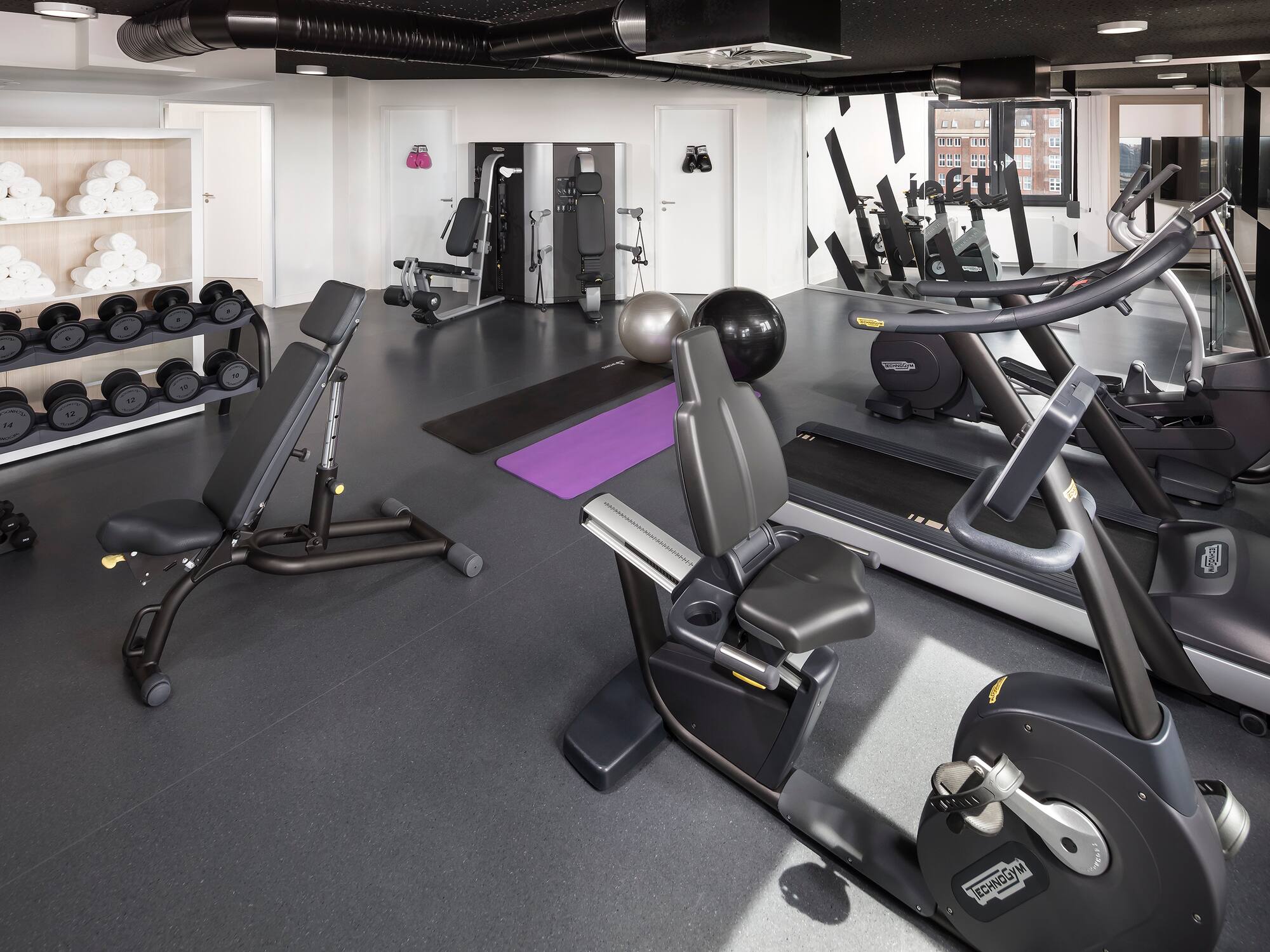 a room with exercise equipment