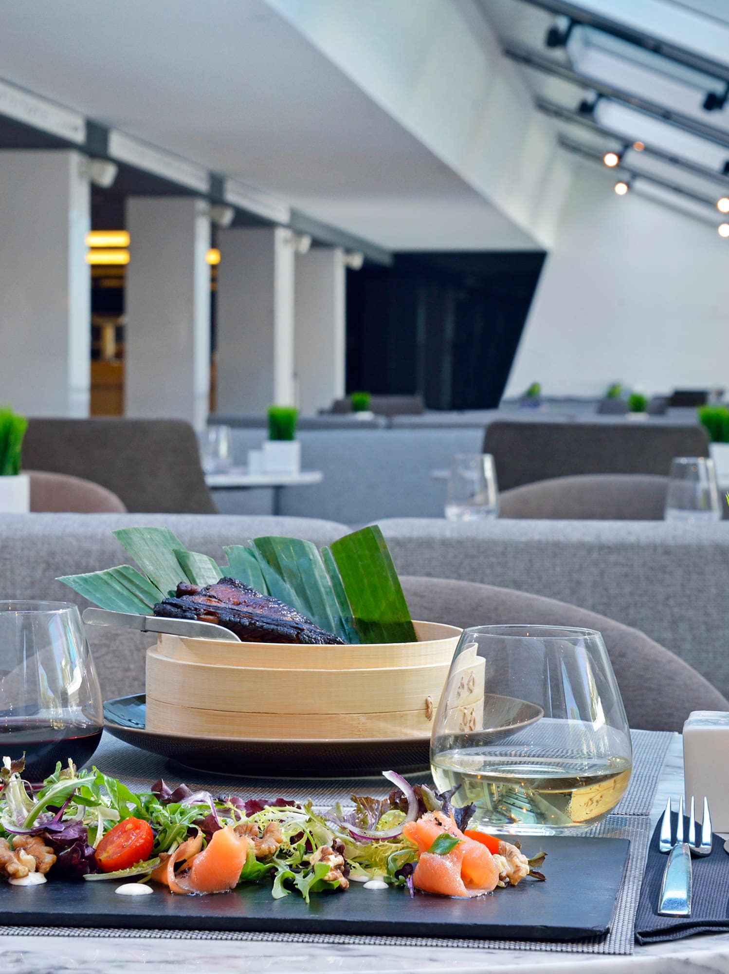 a table with food on it