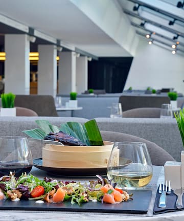 a table with food on it