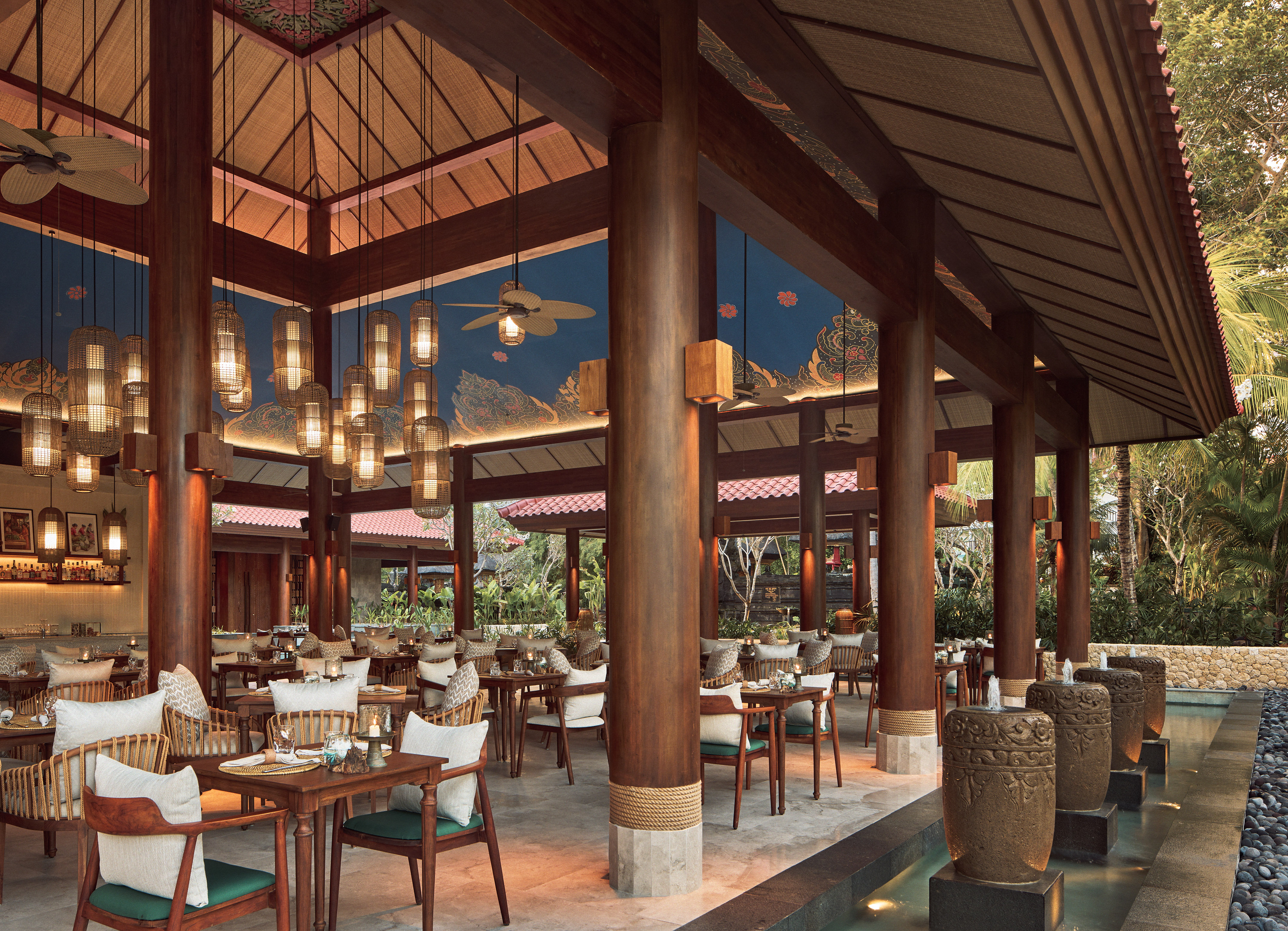 a restaurant with tables and chairs