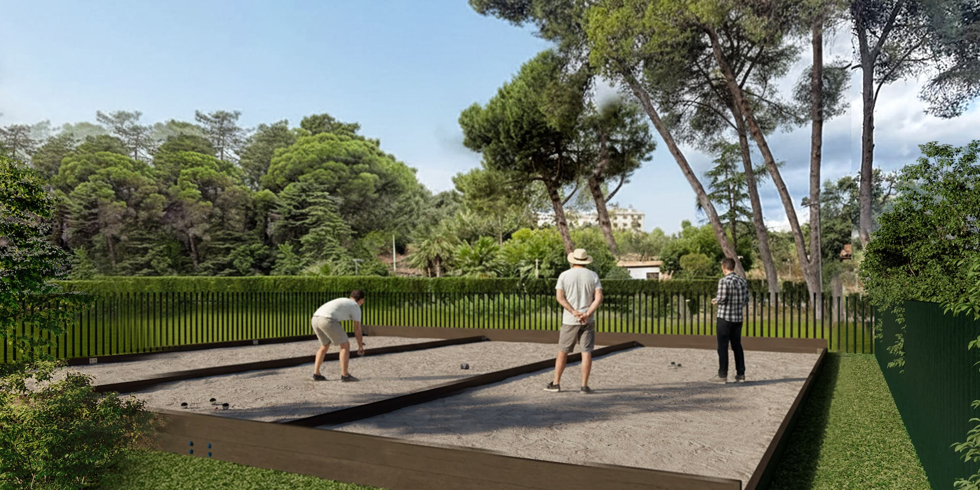 a group of people playing in sand