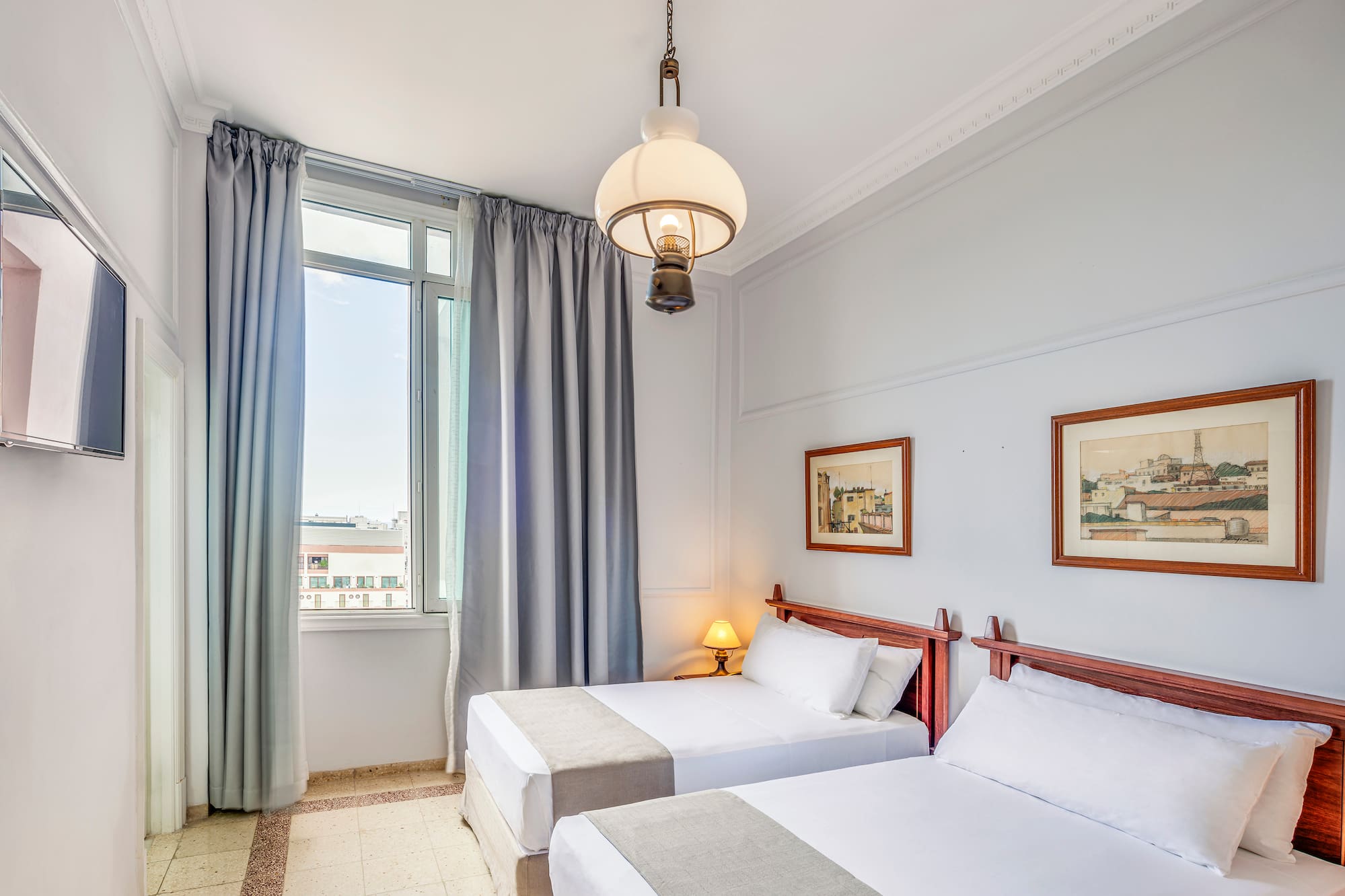 a room with two beds