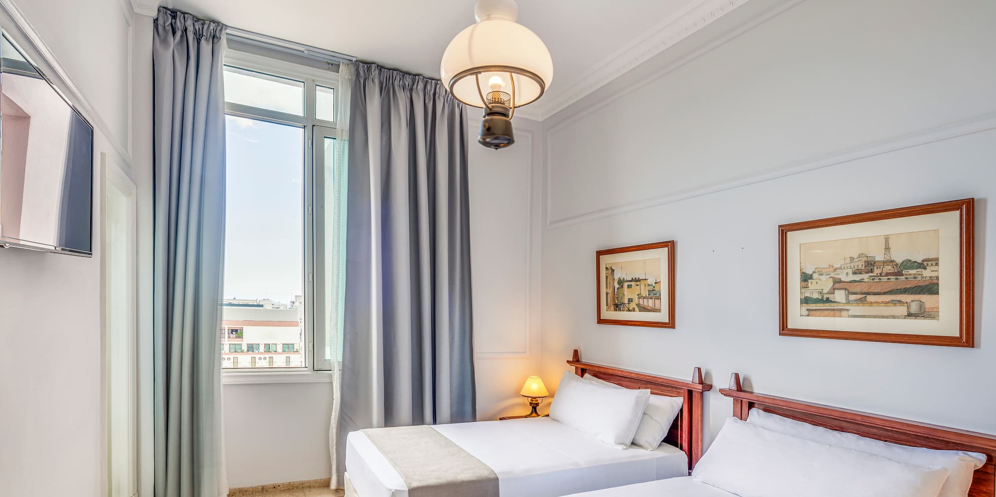 a room with two beds