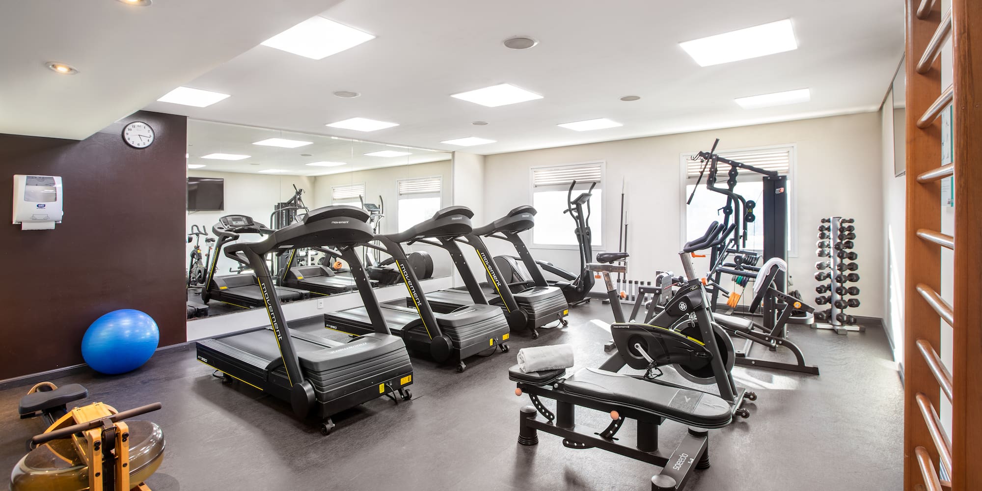 a room with exercise equipment