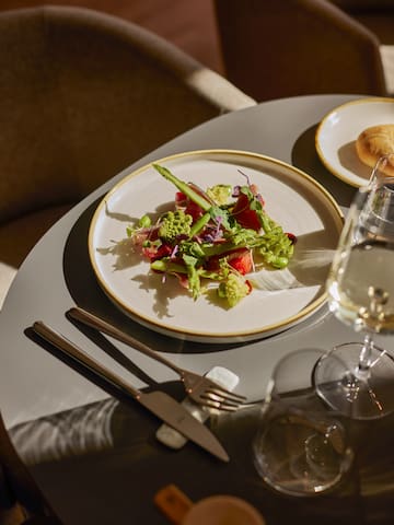 a plate of food on a table