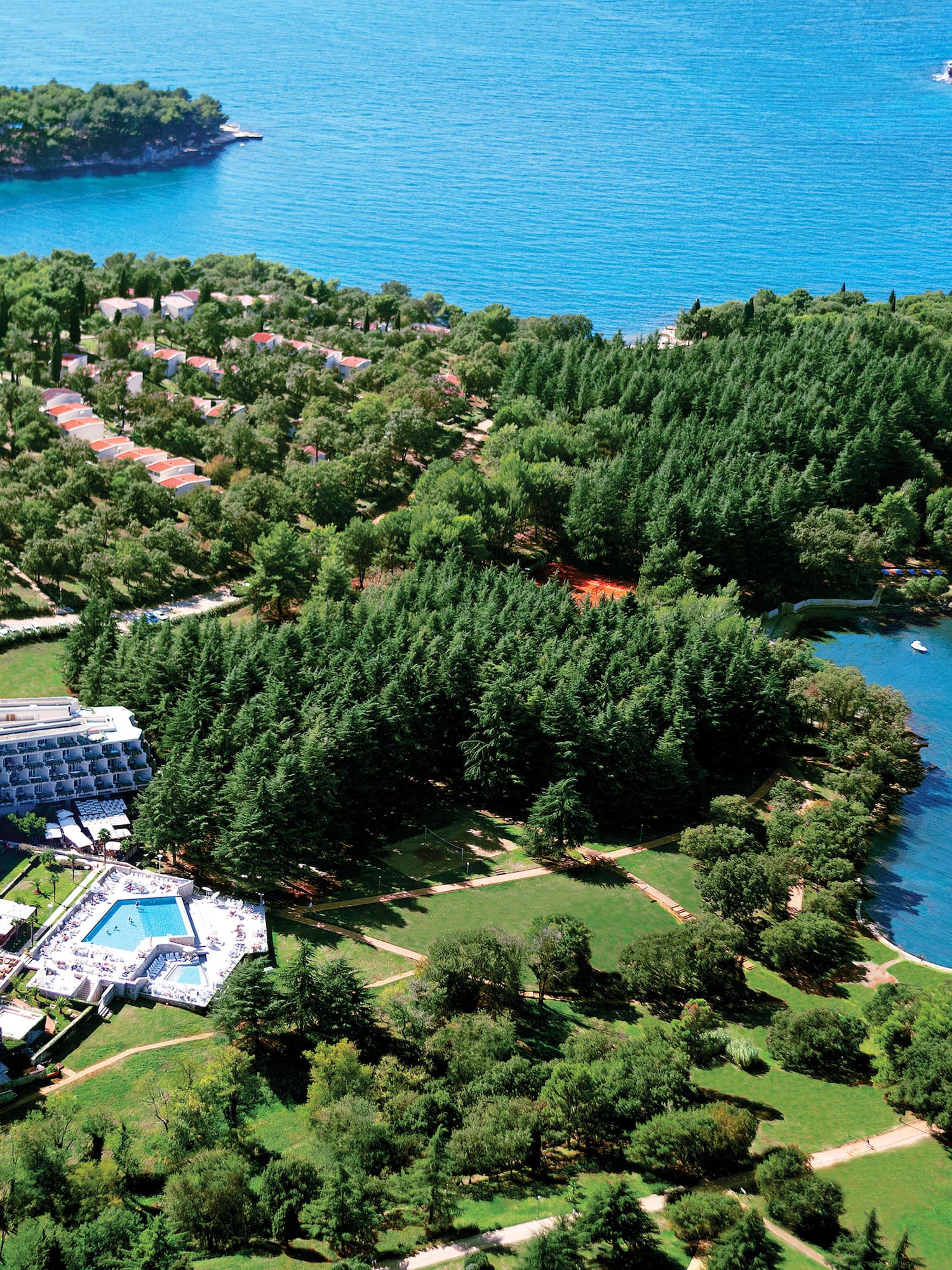 a aerial view of a resort