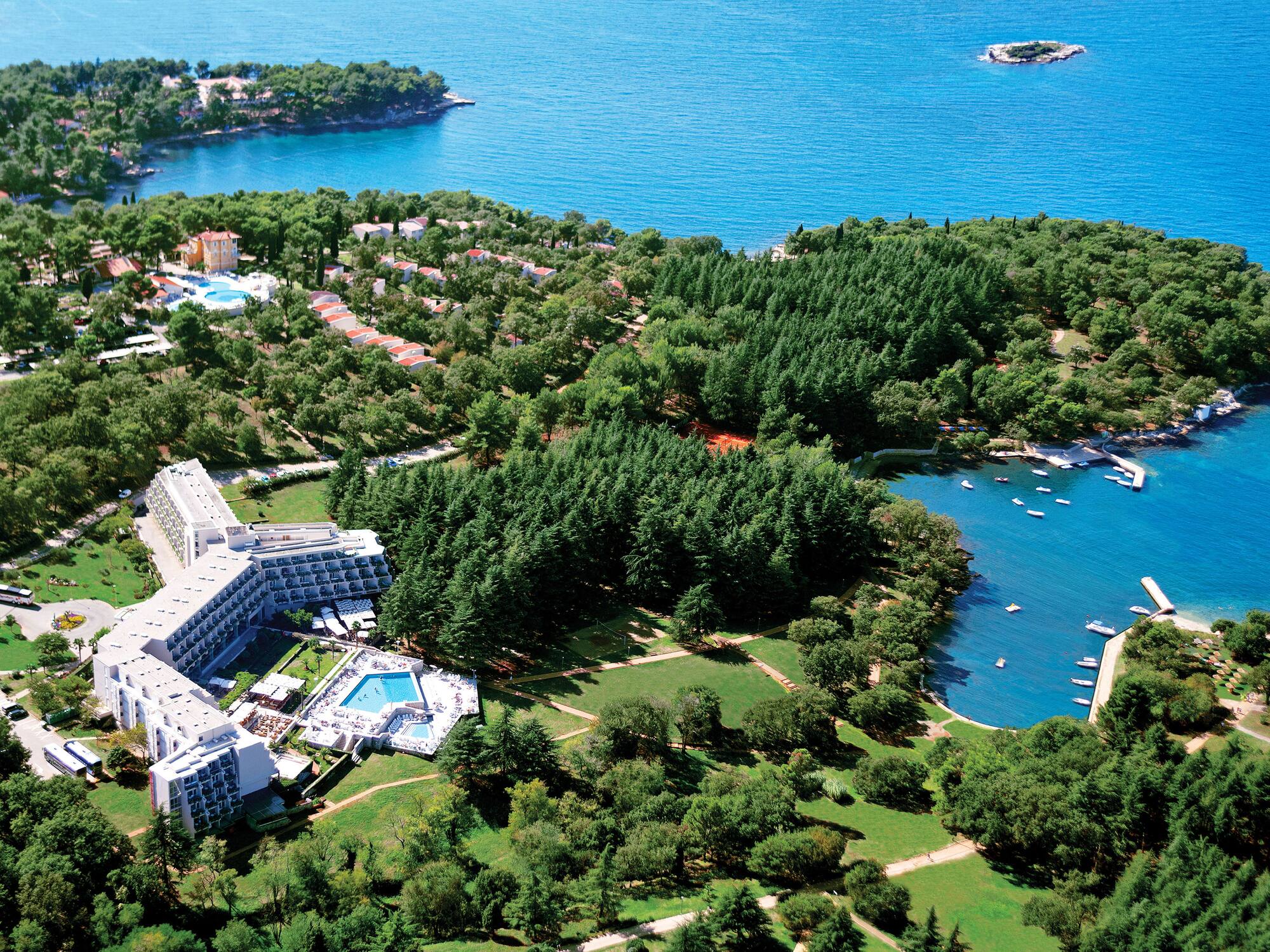 a aerial view of a resort