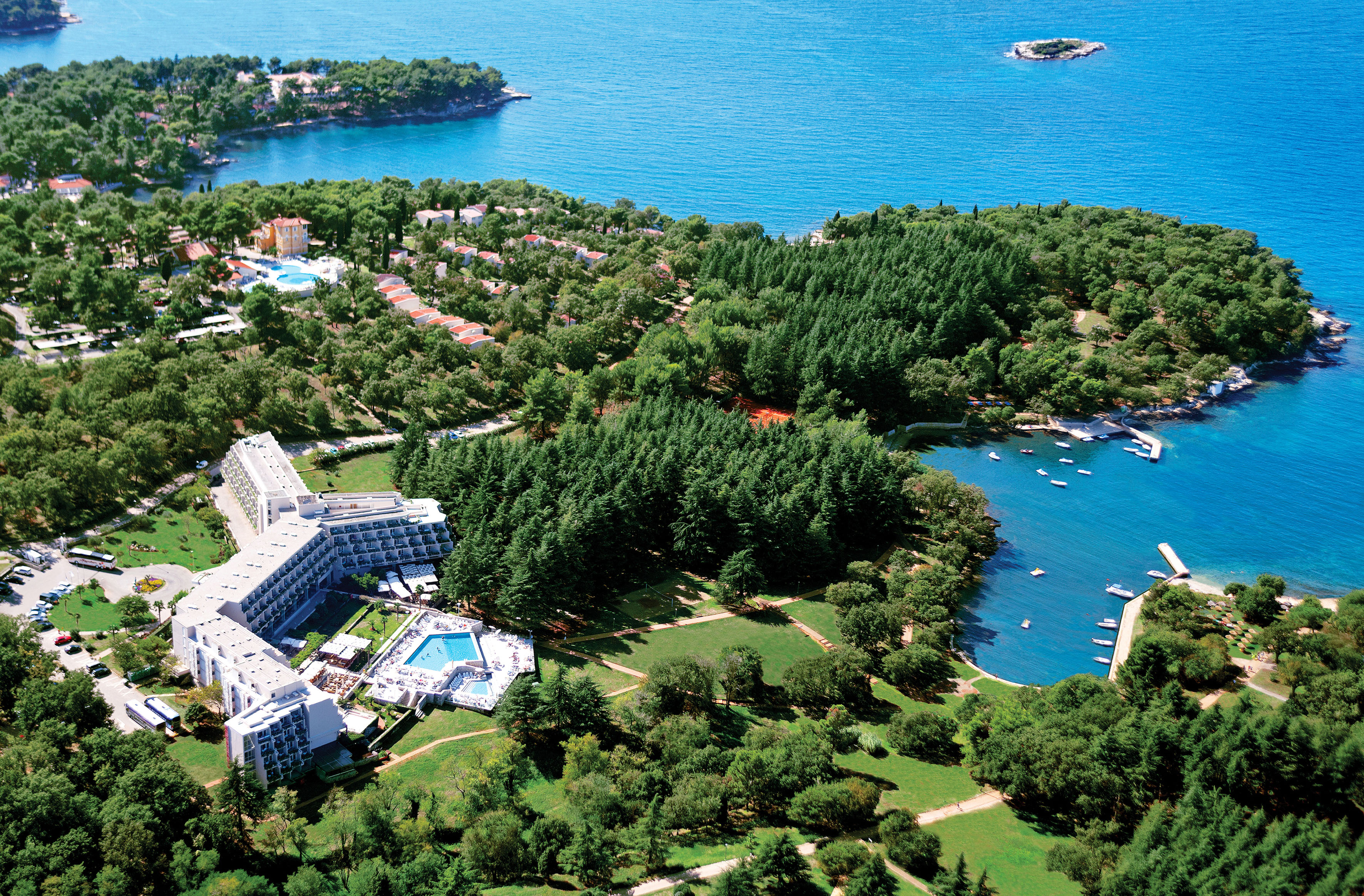 a aerial view of a resort