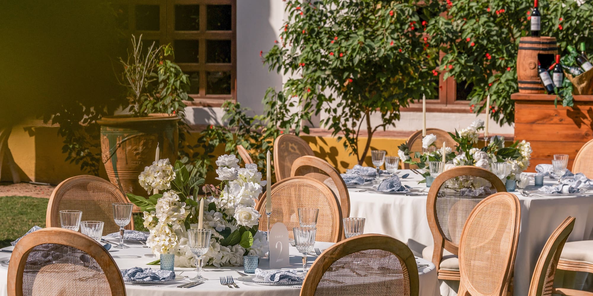 a table set up for a party