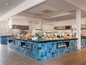 a kitchen with food on the counter