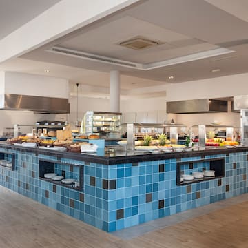 a kitchen with food on the counter