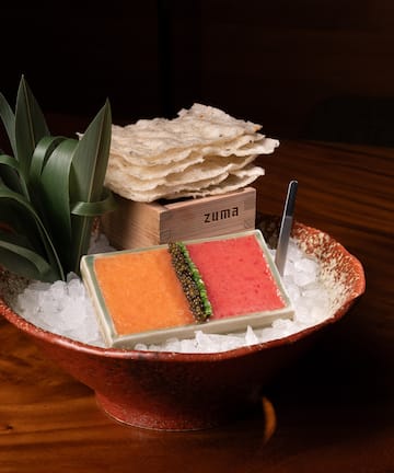 a bowl of food on ice
