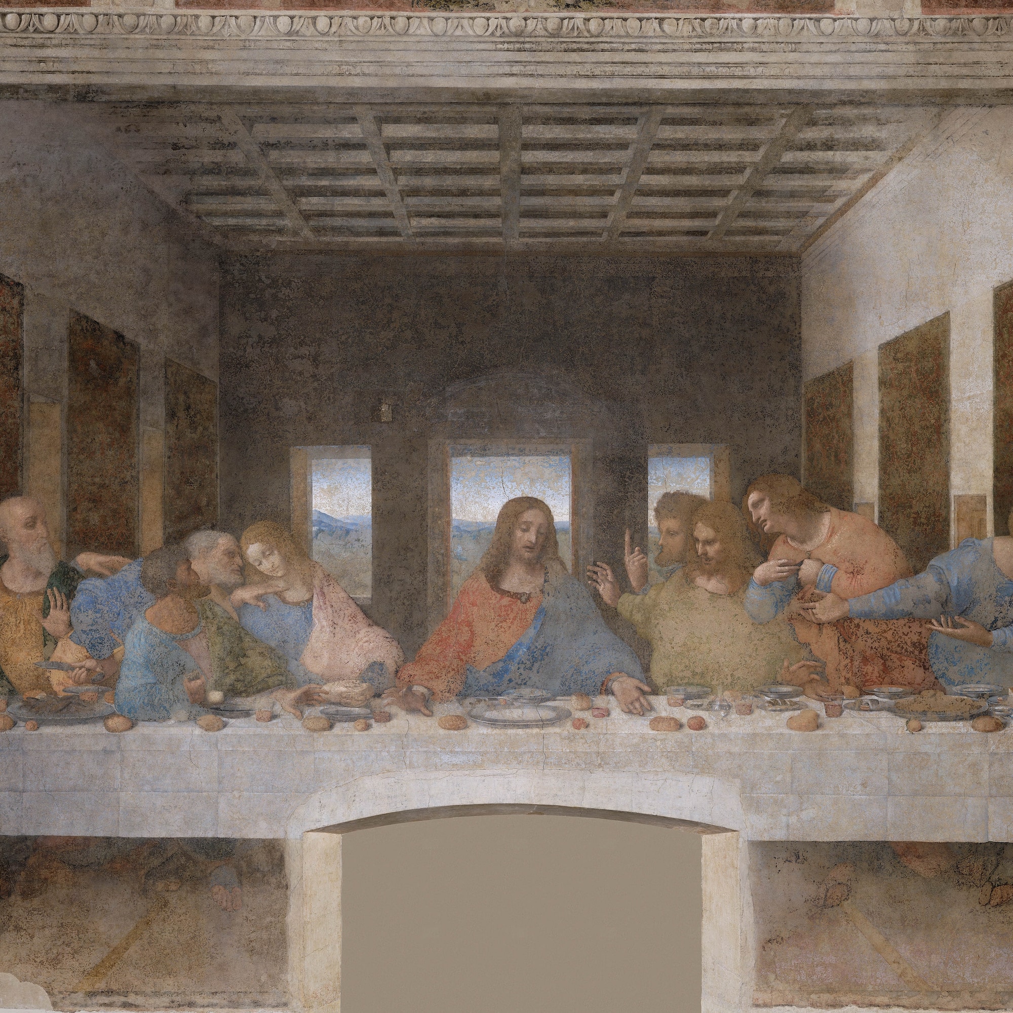 a painting of a group of people at the last supper