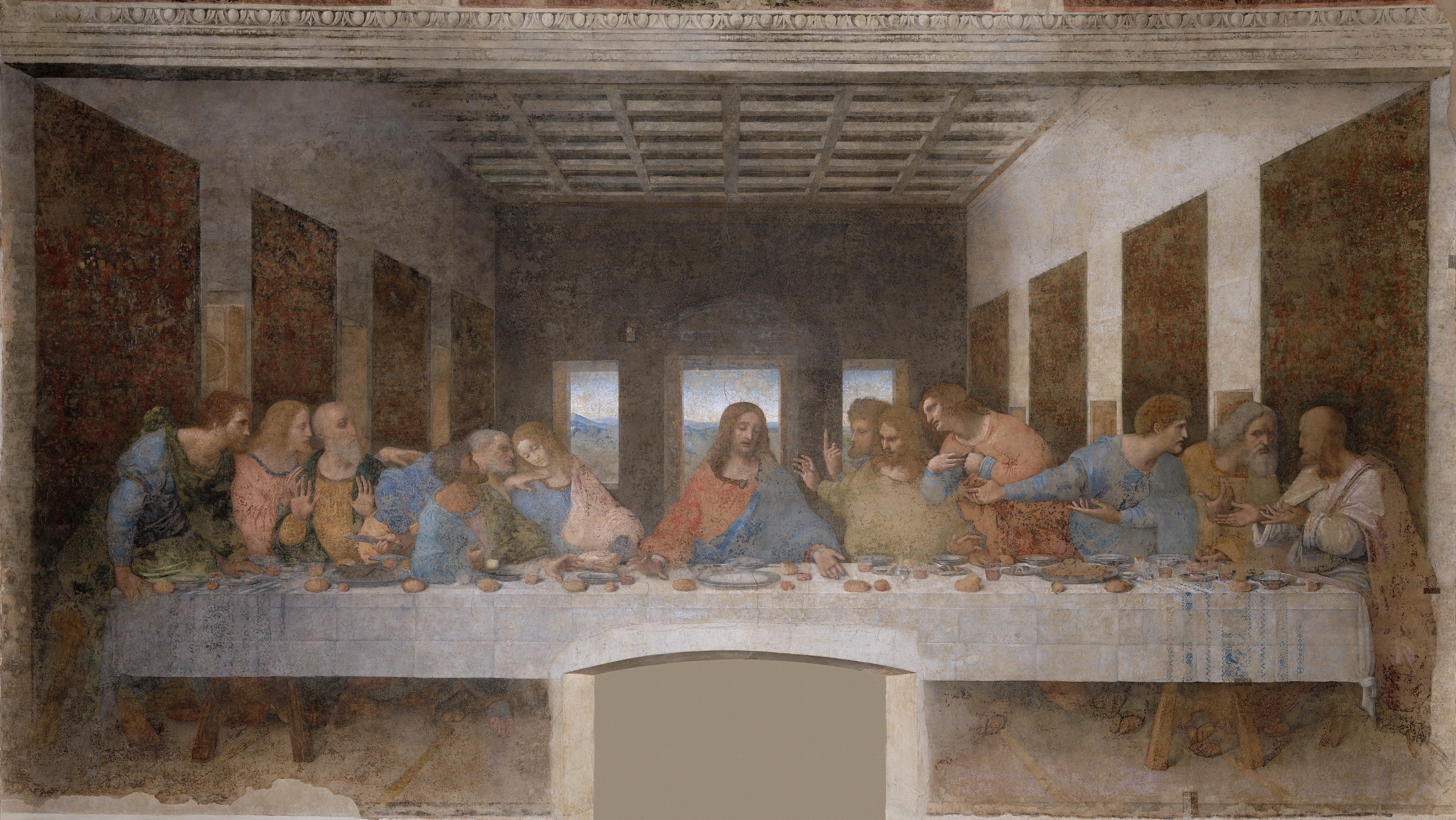 a painting of a group of people at the last supper