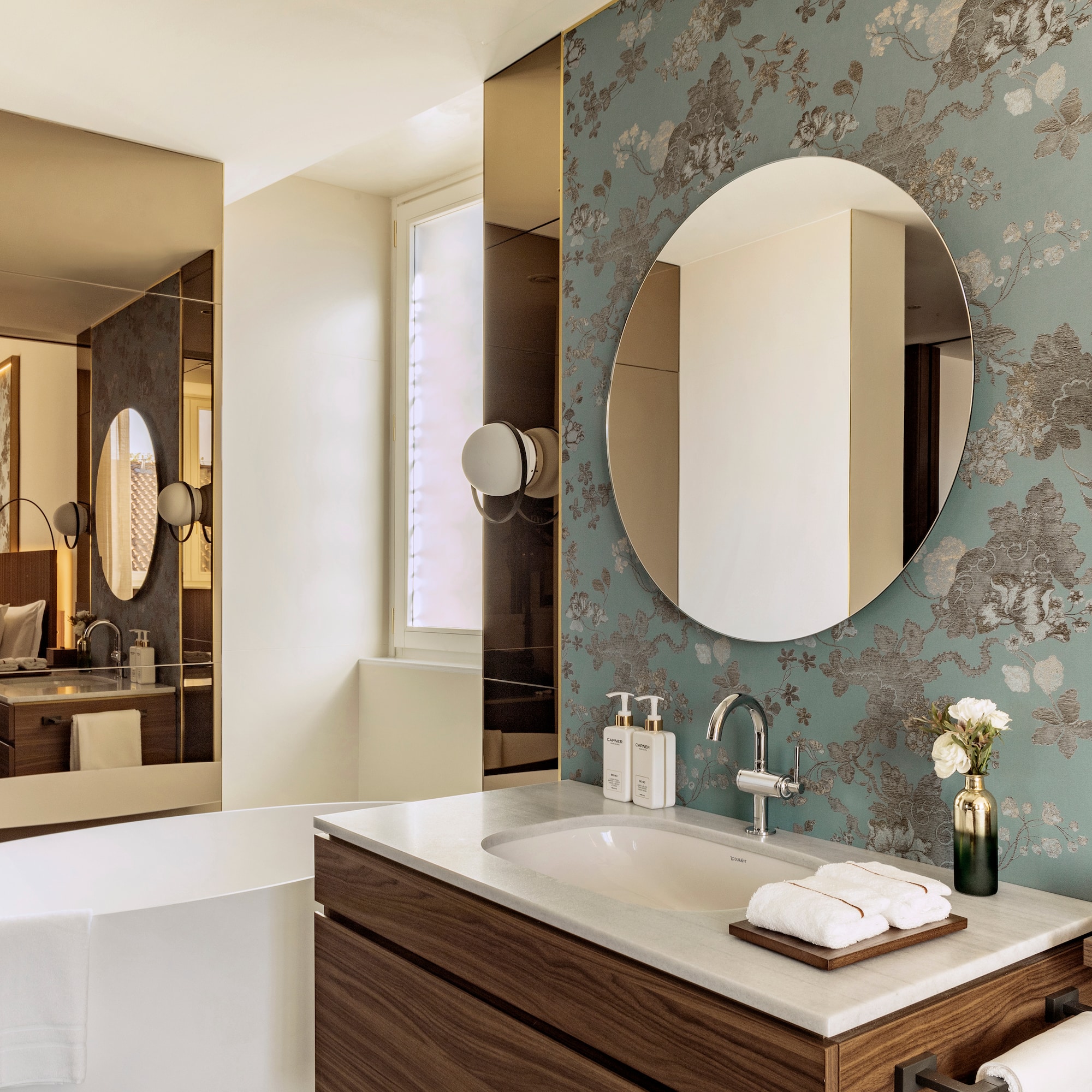 a bathroom with a sink and a tub