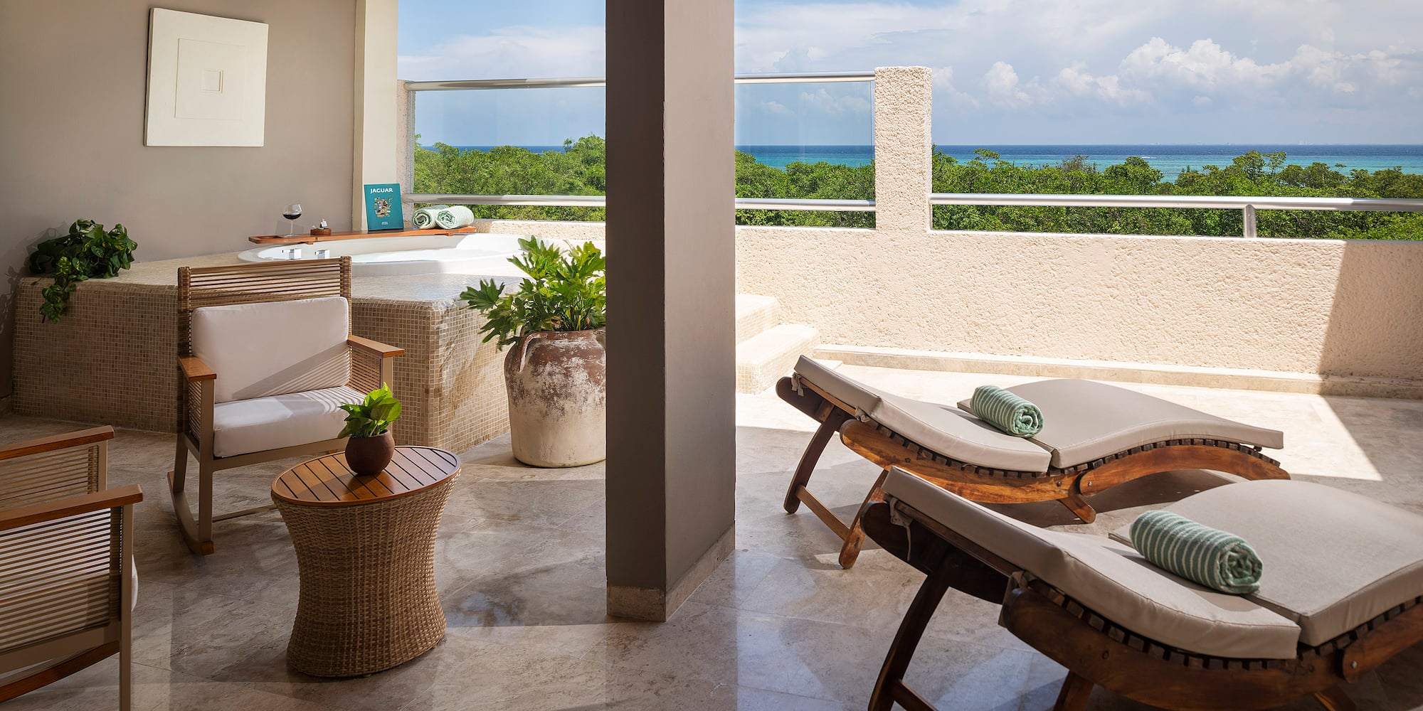 a patio with chairs and a table