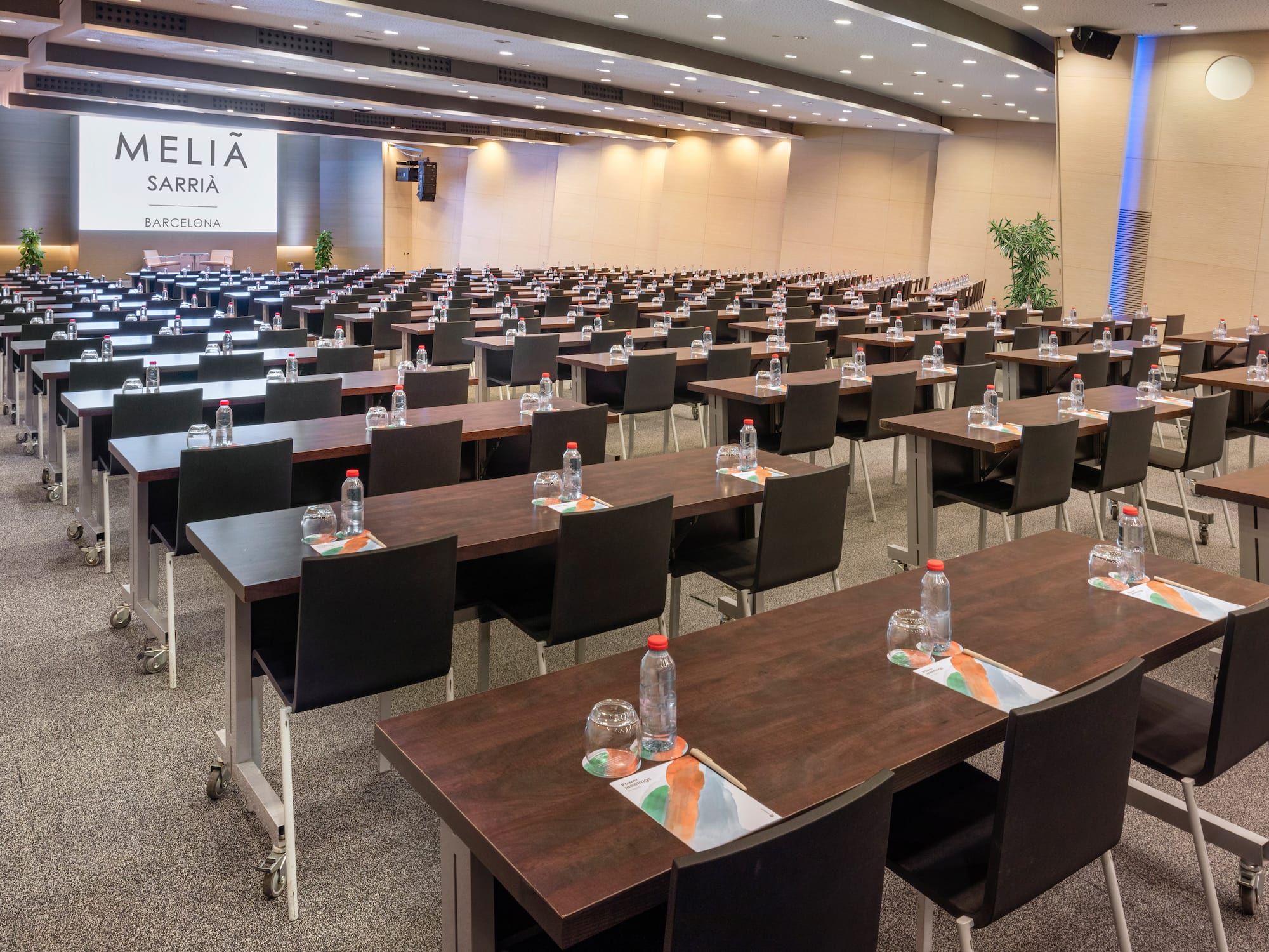 Meliá Sarrià Barcelona conference room with classroom setup for events.